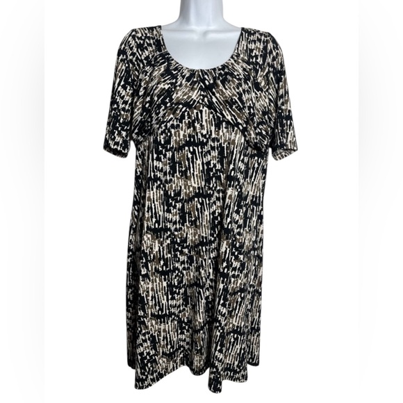 Ann‎ Taylor dress size 14 simple black and brown shift dress 🤎🖤🤎 - Picture 1 of 6